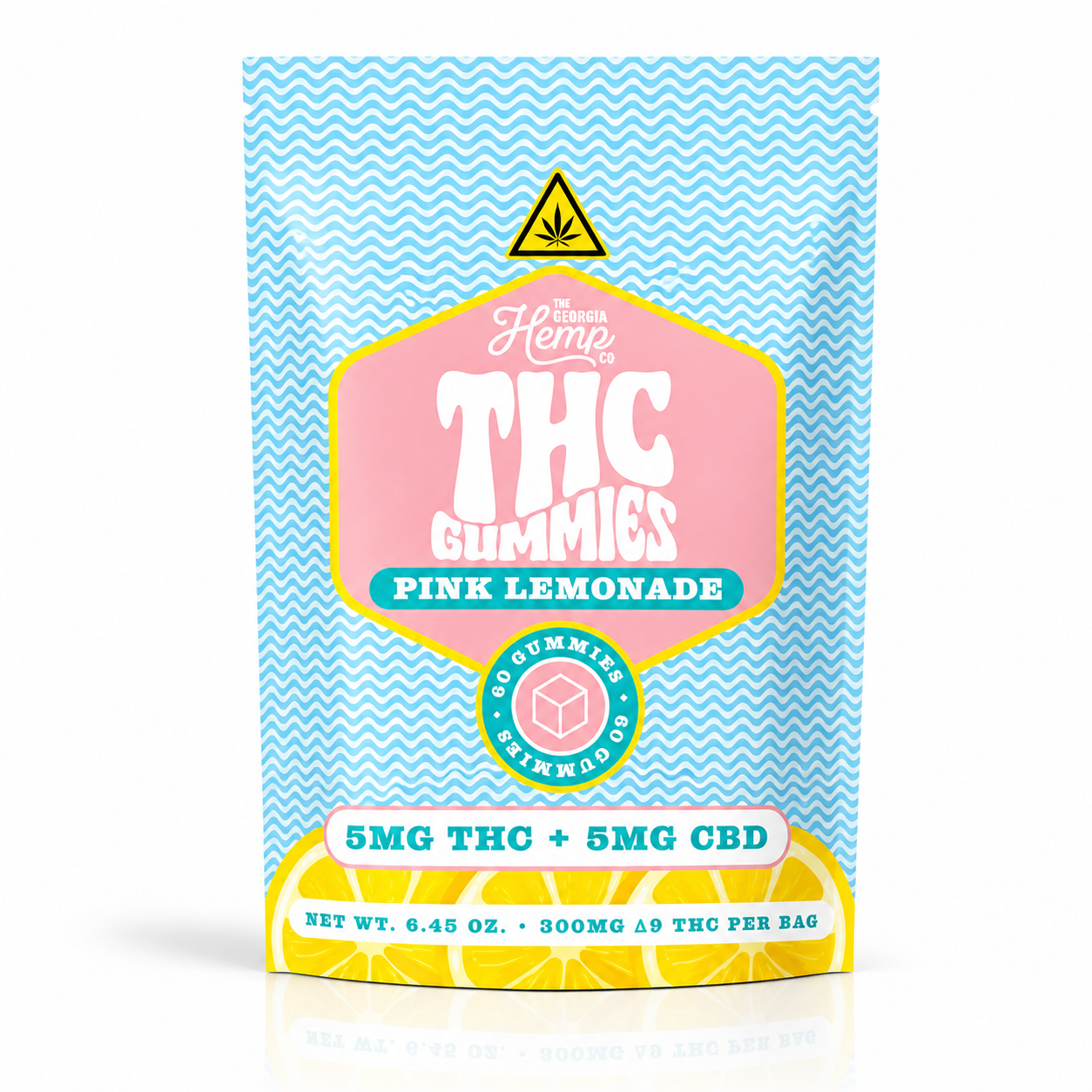 THC Gummies • 5mg THC+10mg CBD • Pink Lemonade • 60ct